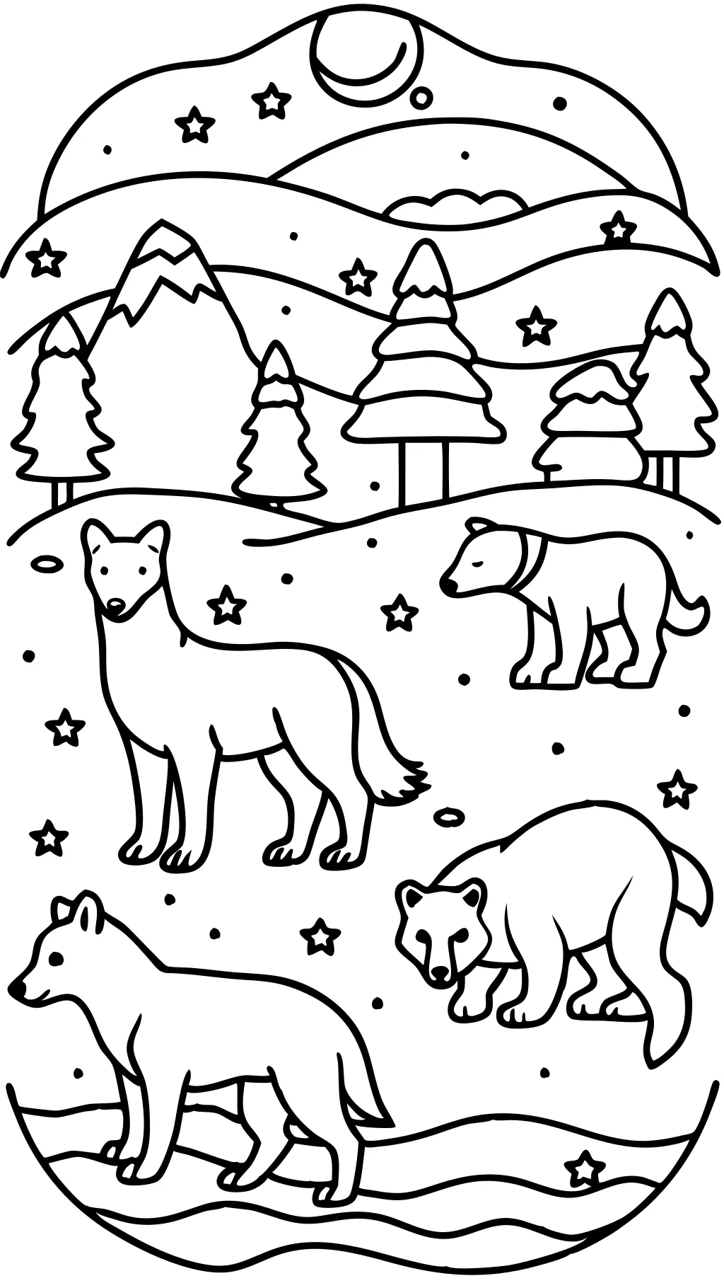 arctic animals coloring page